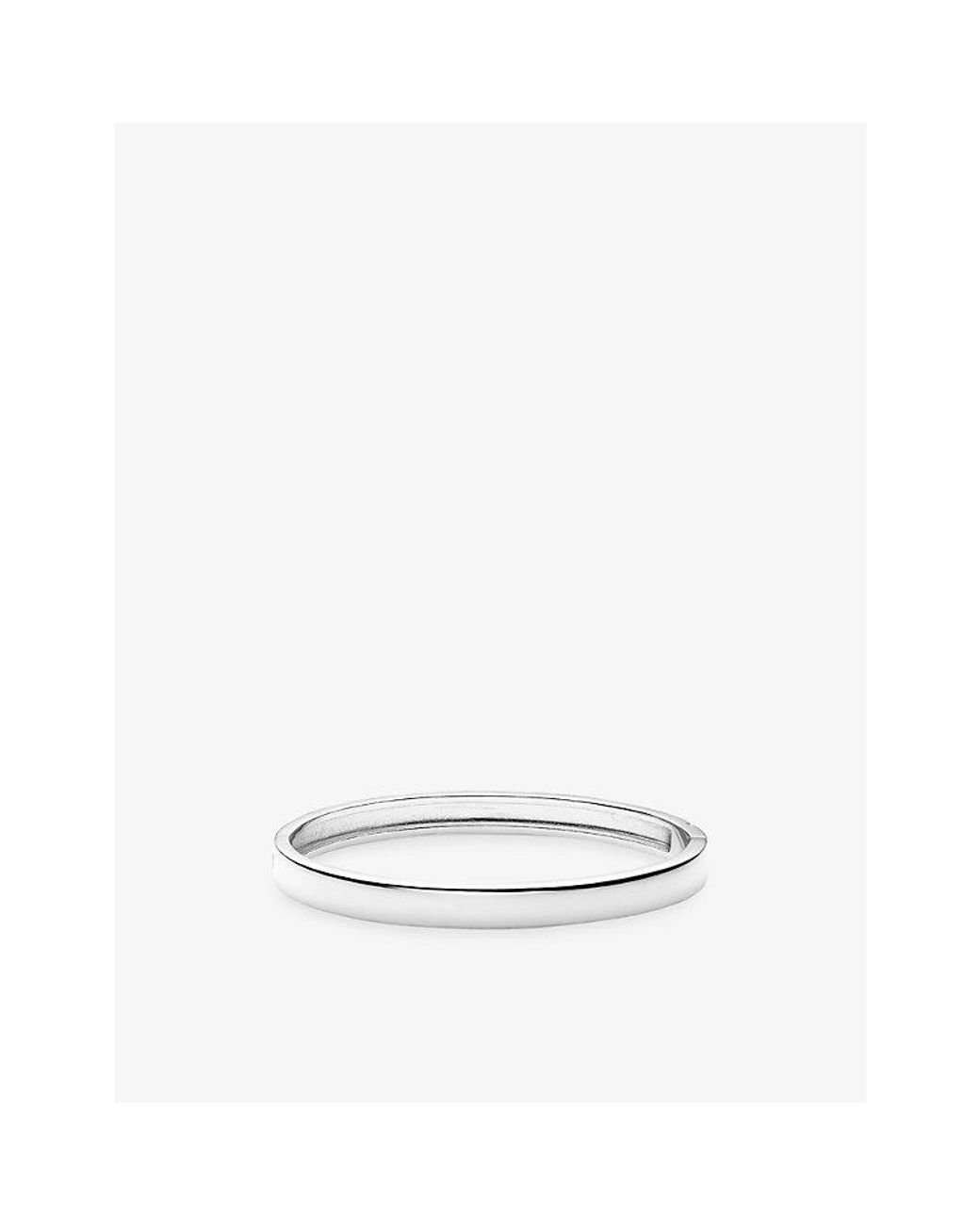 Sif Jakobs White Como Rhodium-Plated Sterling Bangle