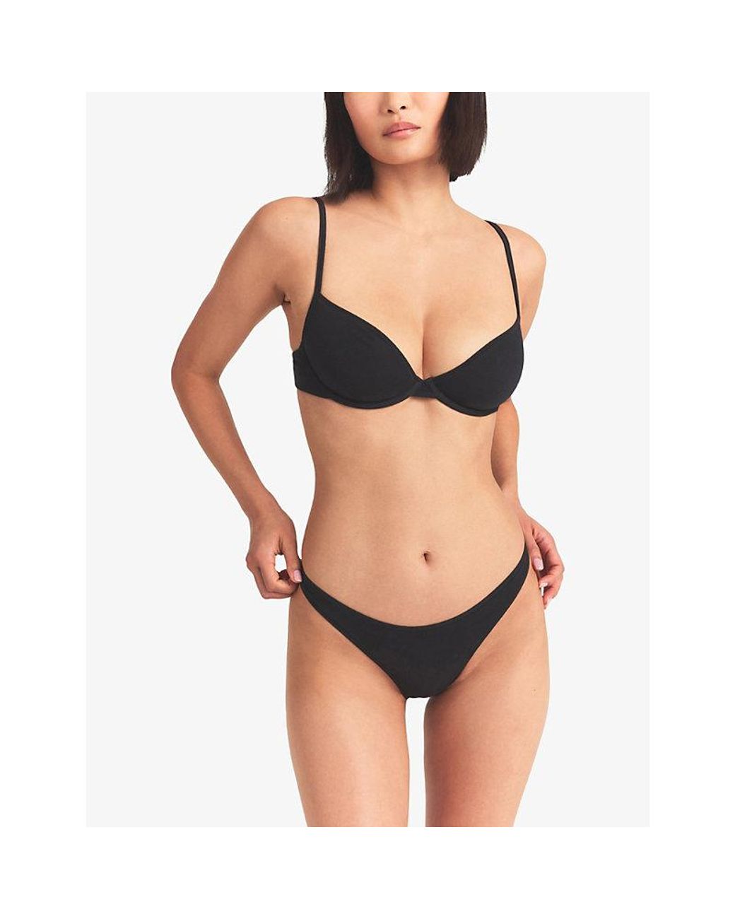 Skims Black Everyday Cotton Thong