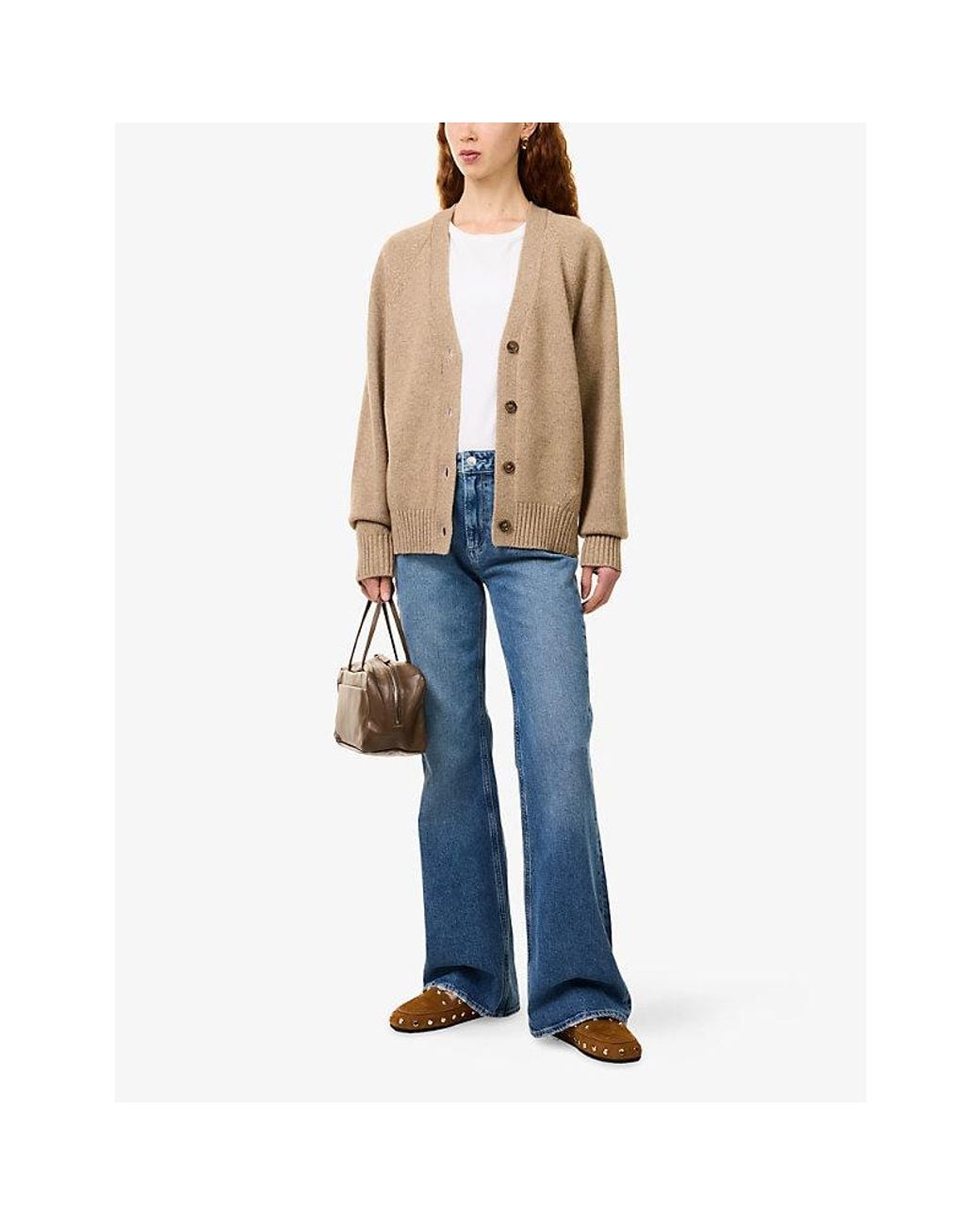PAIGE Blue Sofia Flared-Leg Denim Jeans