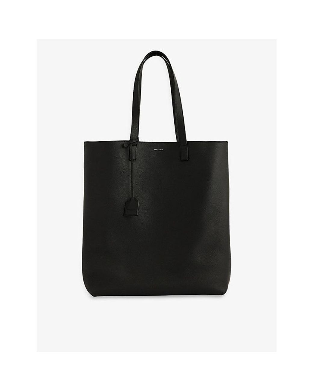 Saint Laurent Bold Logo-print Leather Tote Bag in Black for Men | Lyst