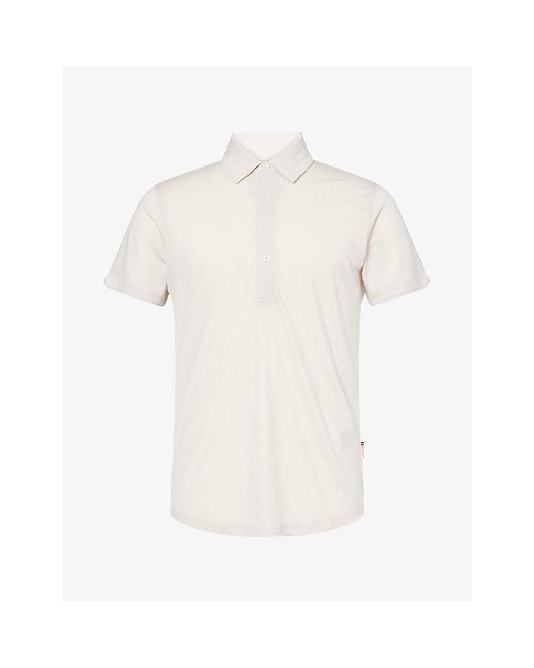 Orlebar Brown White Tailored-Fit Merino-Wool Jersey Polo Shirt for men