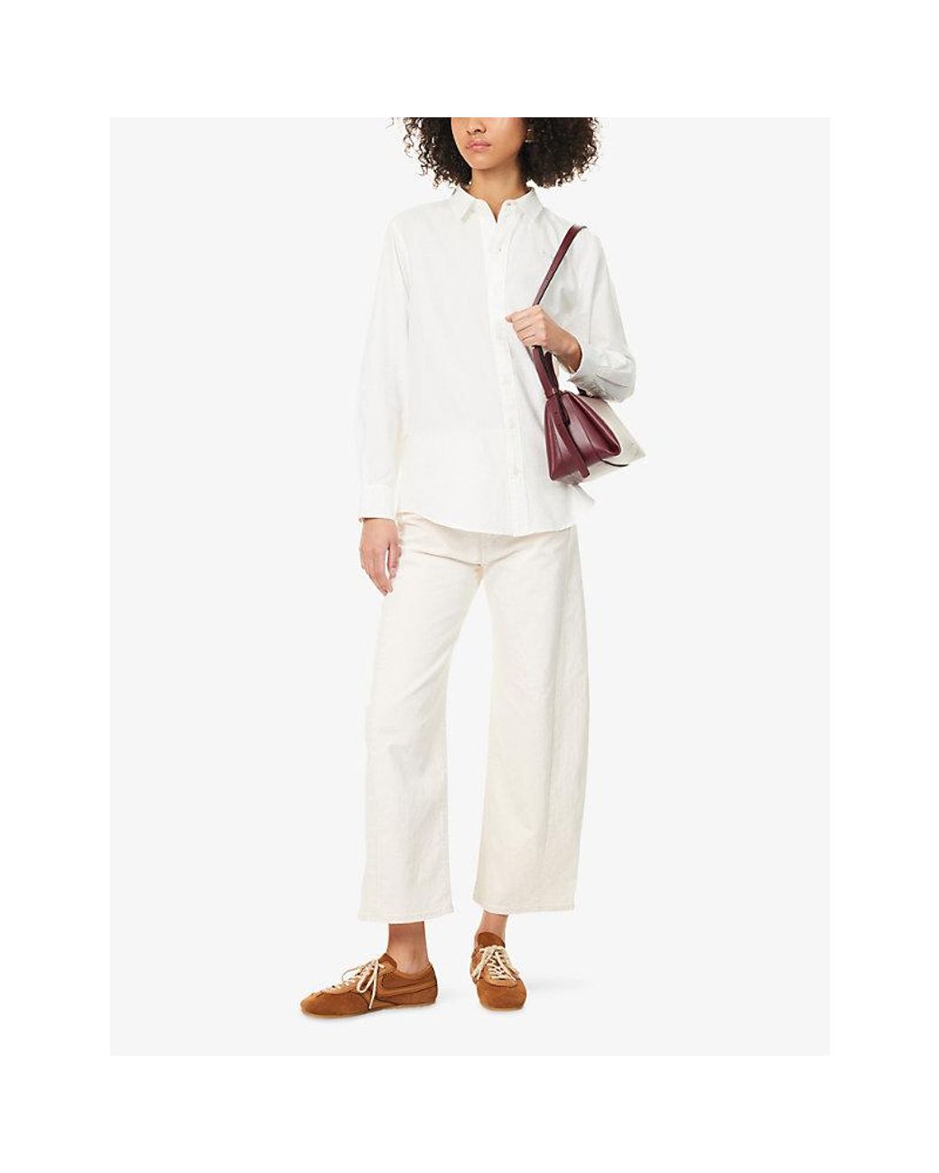 Mother White The Half-Pipe Ankle Denim Jeans