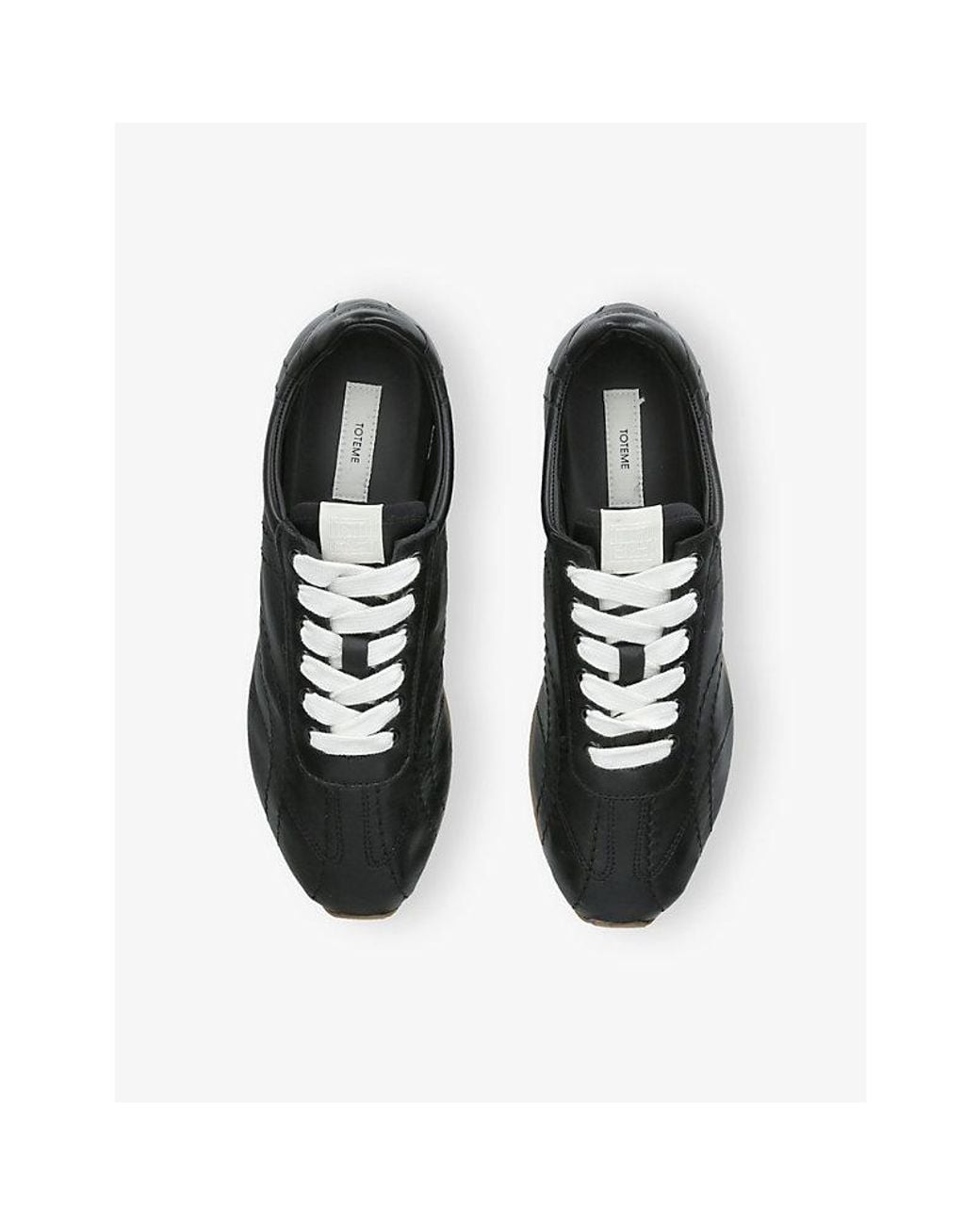 Totême Black Flex Leather Trainers