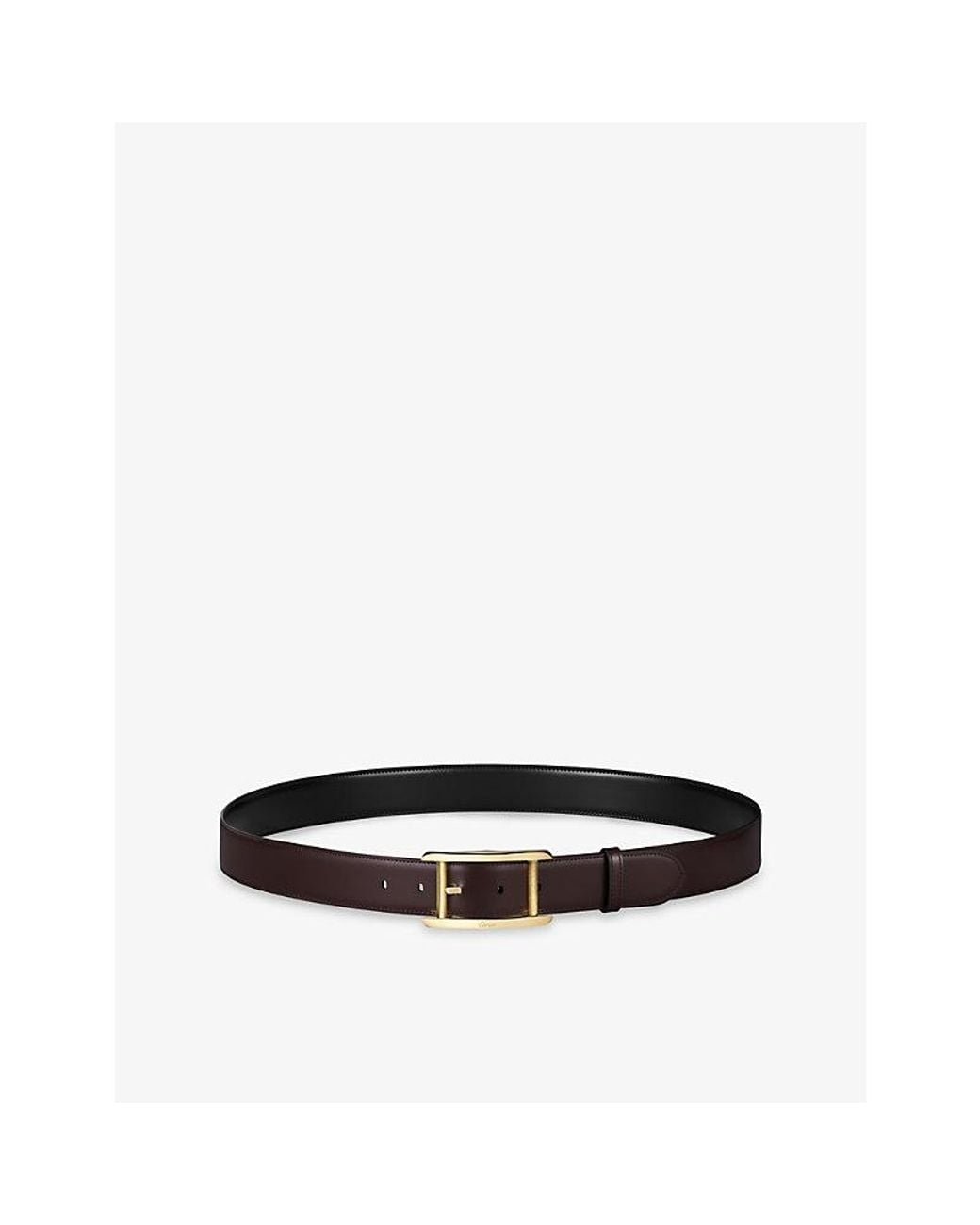 Cartier Black Tank De Reversible Leather Belt