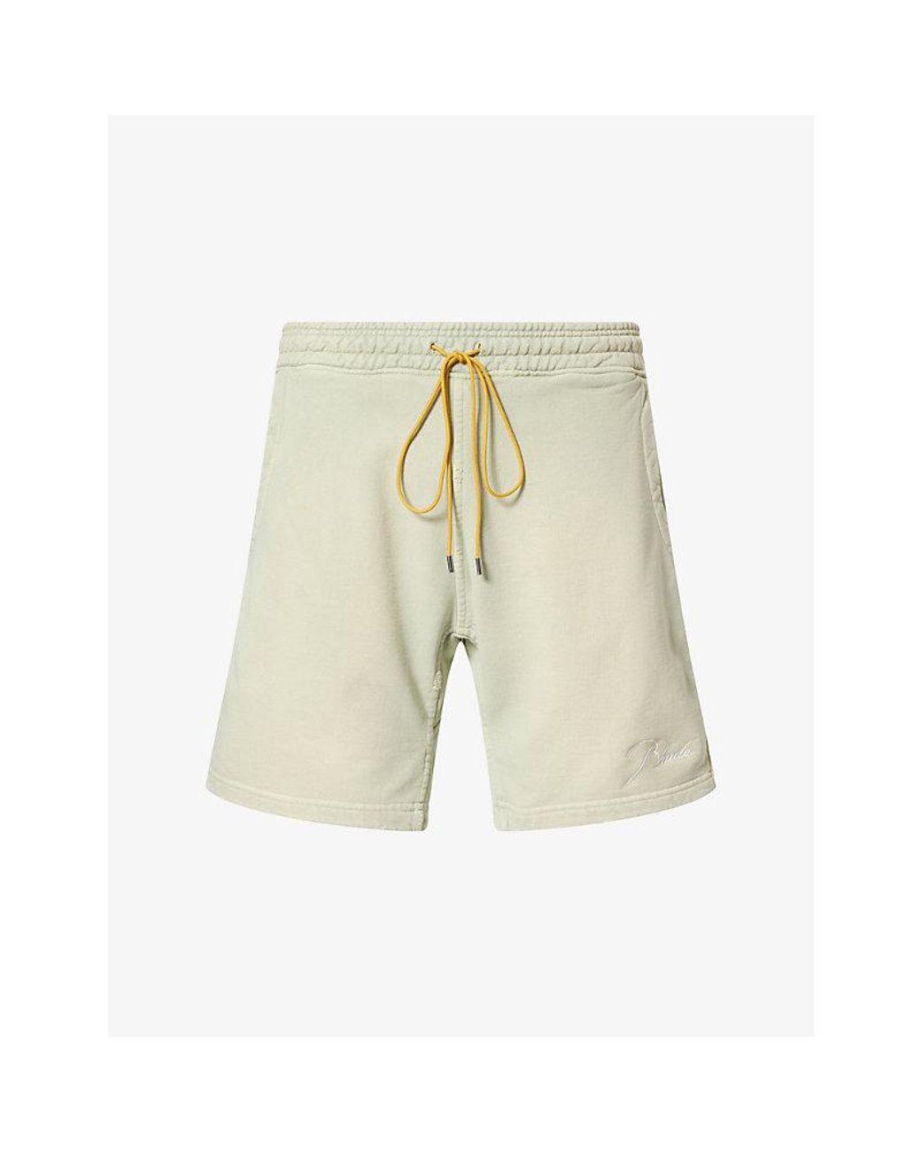Rhude Natural Classique Drawstring-Waist Cotton Sweat Shorts for men