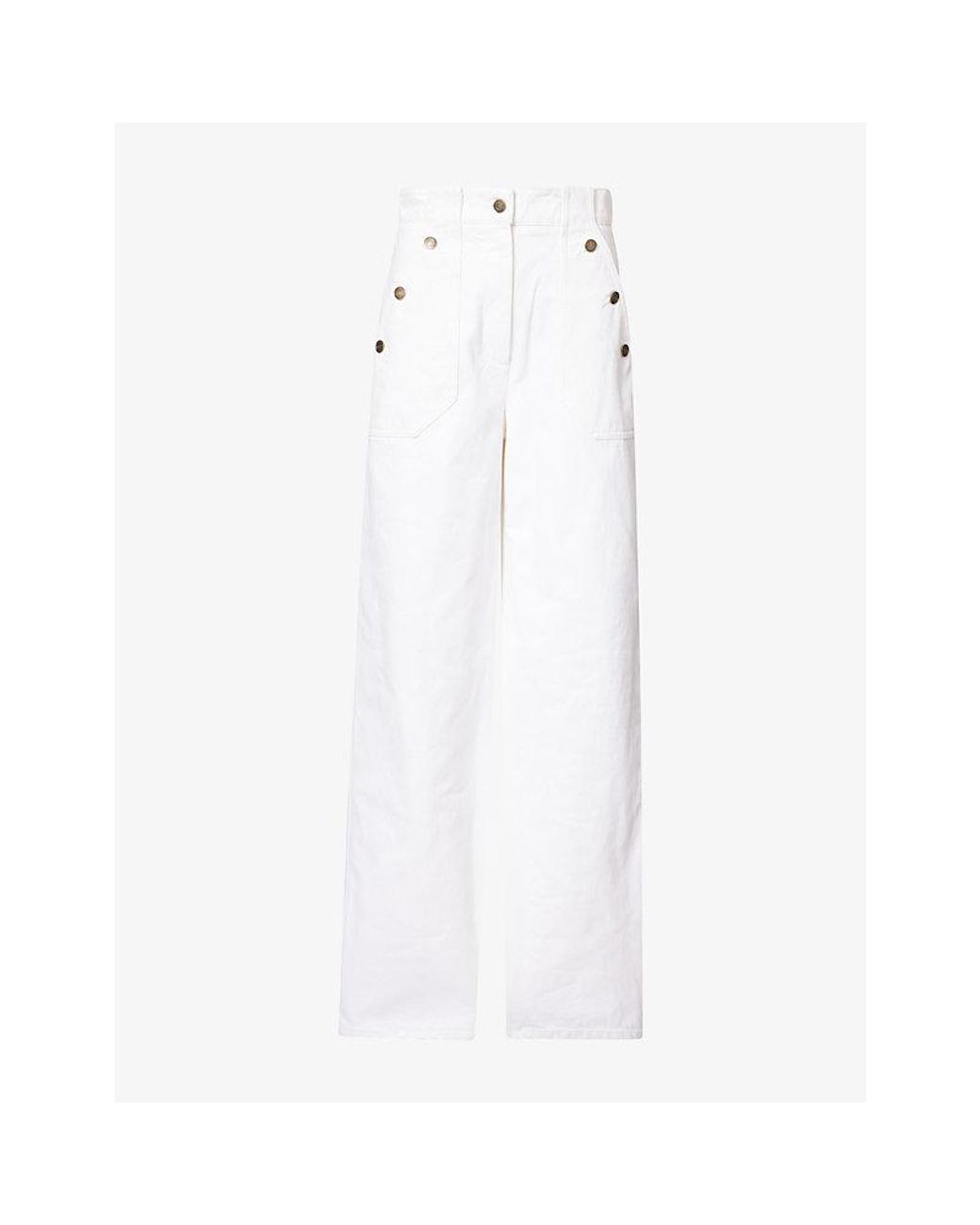 Max Mara White Wide-Leg Denim Trousers