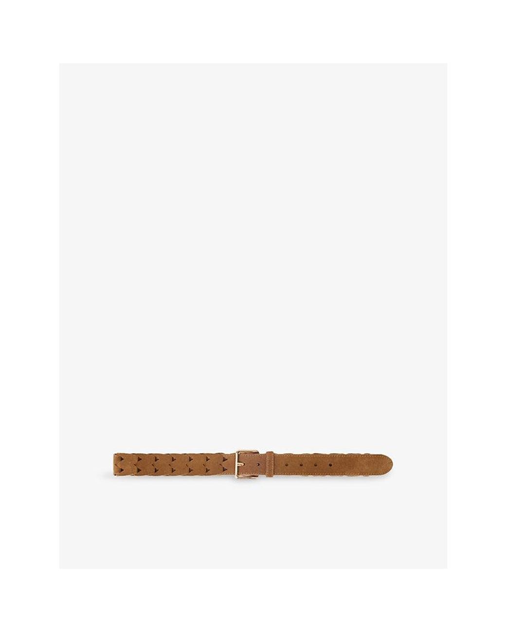 Maje Natural Braided Suede Belt