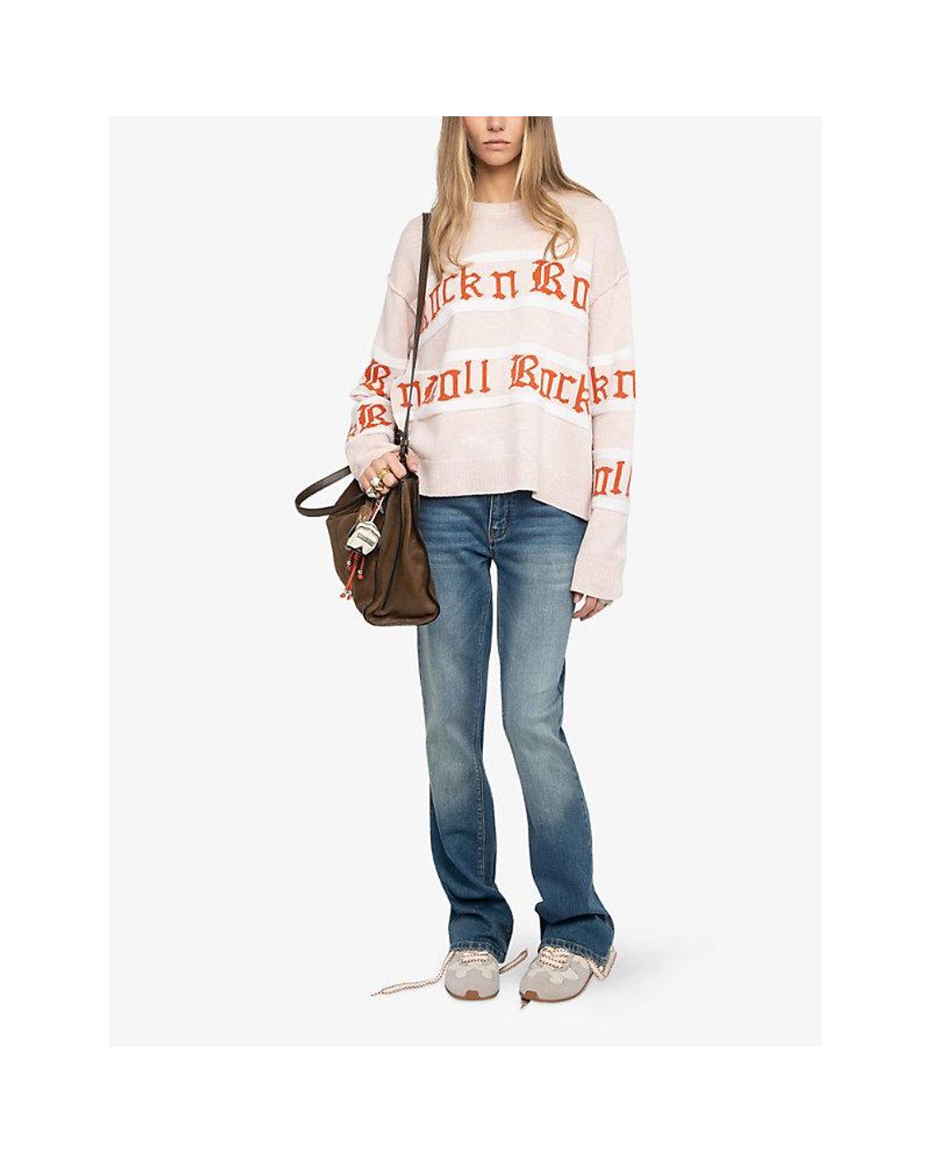 Zadig & Voltaire Pink Markuz Rock N Roll Intarsia Wool And Cashmere Jumper