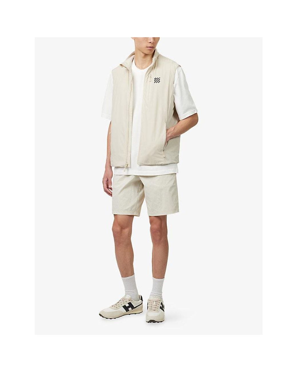 Manors White Branded Padded Shell Gilet for men