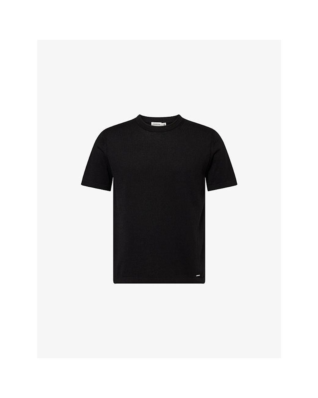 Jonathan Simkhai Black Duke Silk-Blend Knit T-Shirt for men