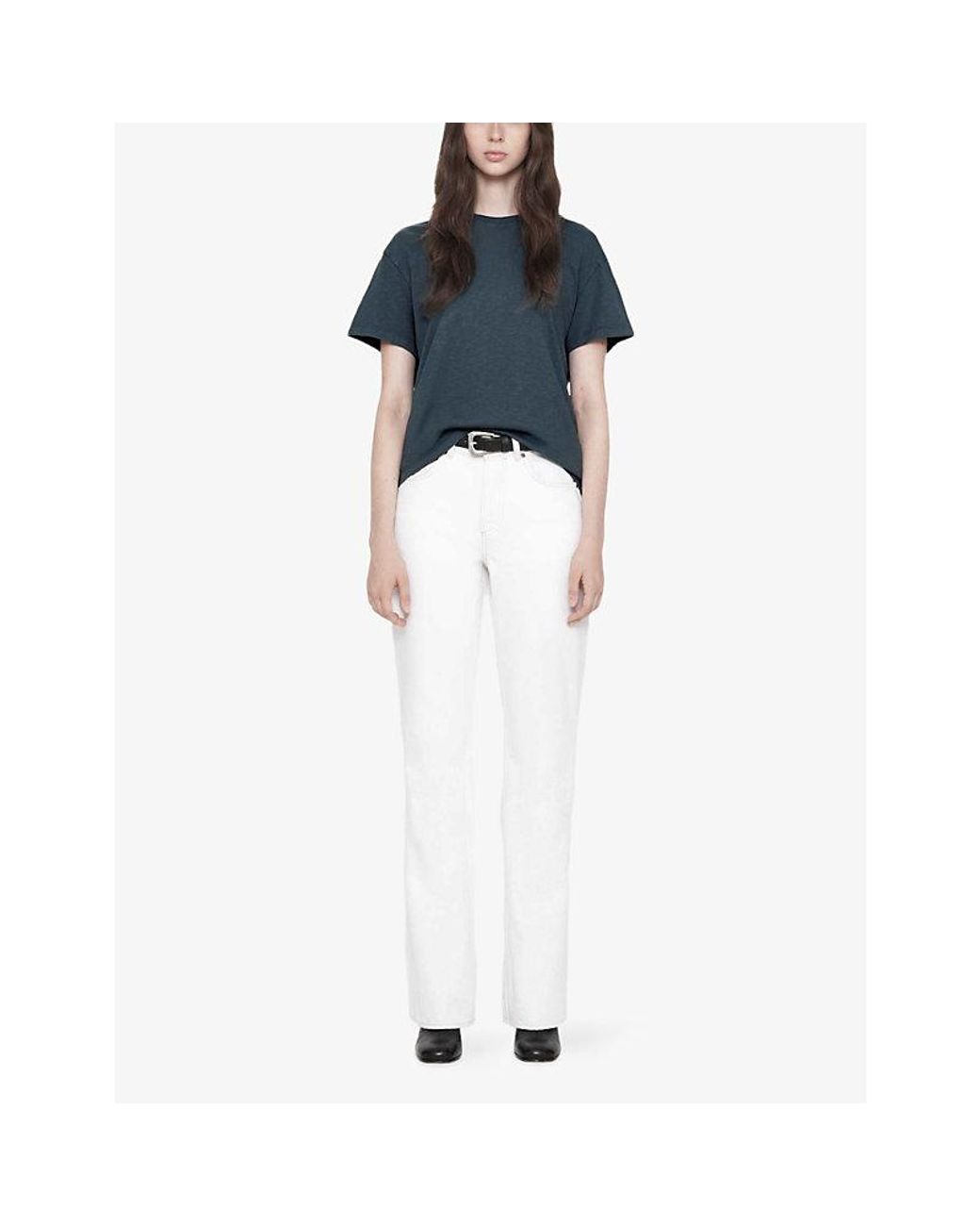 AllSaints Blue Addi Short-Sleeved Cotton-Jersey T-Shirt