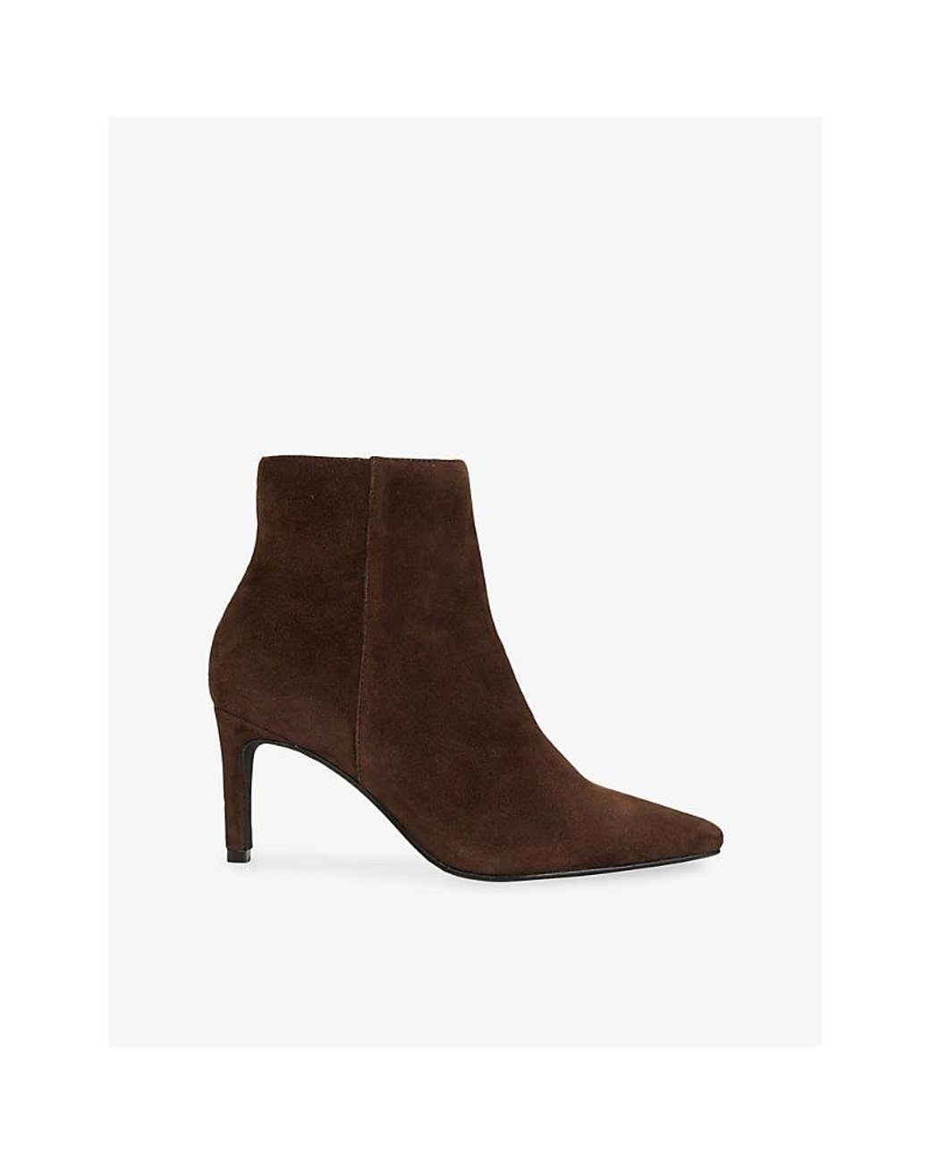 Dune Brown Obsessively Suede Heeled Ankle Boots
