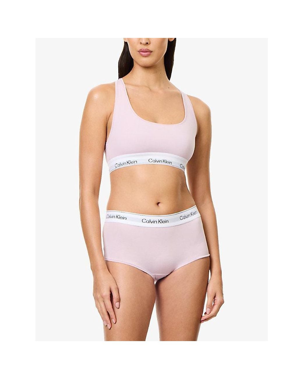 Calvin Klein Pink Icon Boyshort Cotton-Modal Jersey Briefs