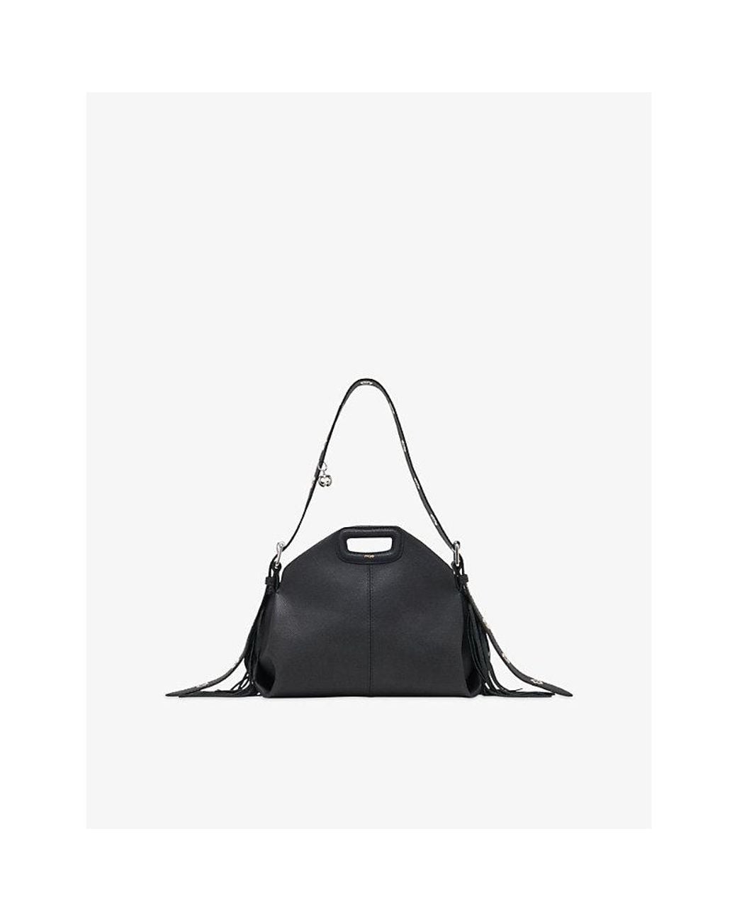 Maje Black Miss M Leather Shoulder Bag