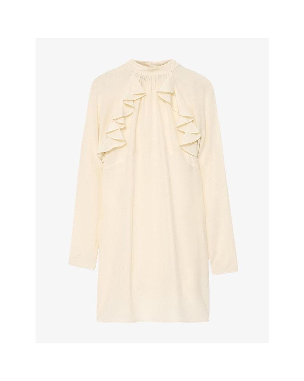 AllSaints Natural Clarisse Polka-Dot Woven Mini Dress