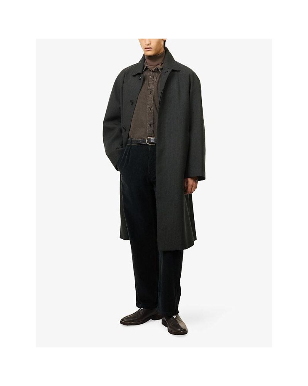 The Row Black Perlin Longline Cashmere And Wool-Blend Coat for men