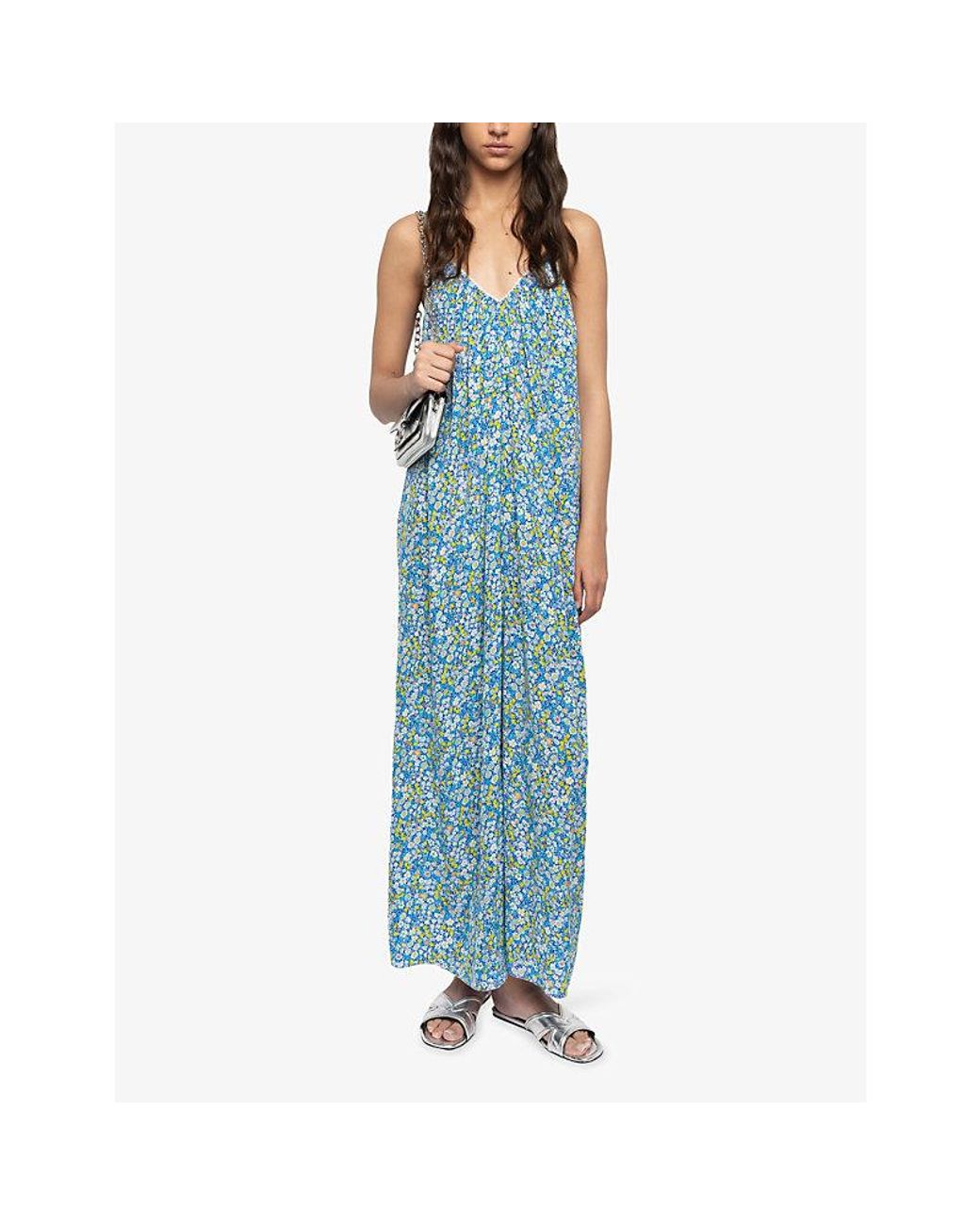 Zadig & Voltaire Blue Ristym Printed Woven Maxi Dress