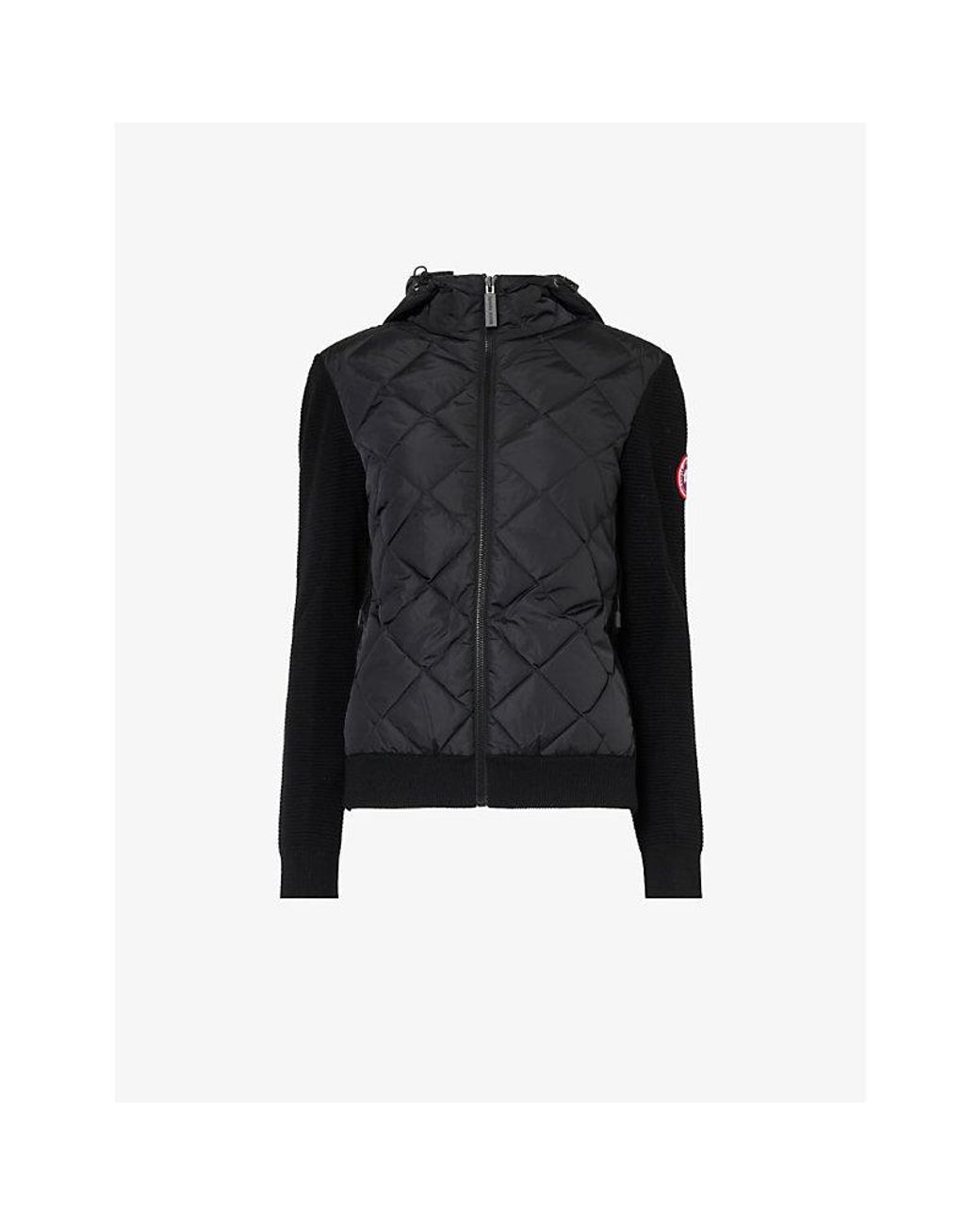 Canada Goose Black Hybridge Quilted Wool Hoody
