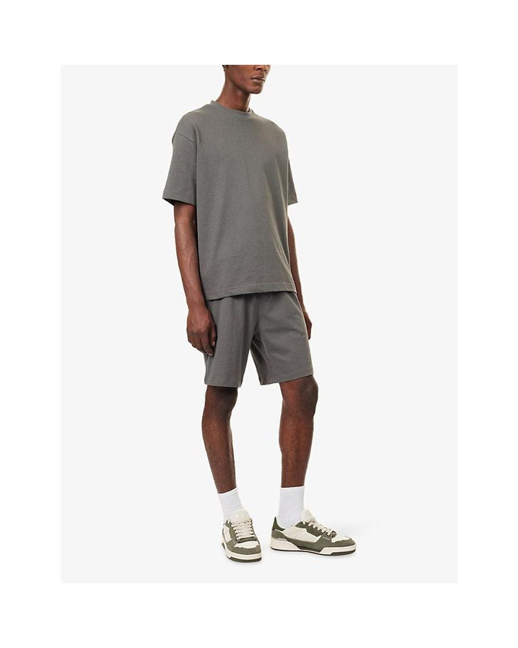 Arne Gray Relaxed-Fit Straight-Leg Cotton-Jersey Shorts for men