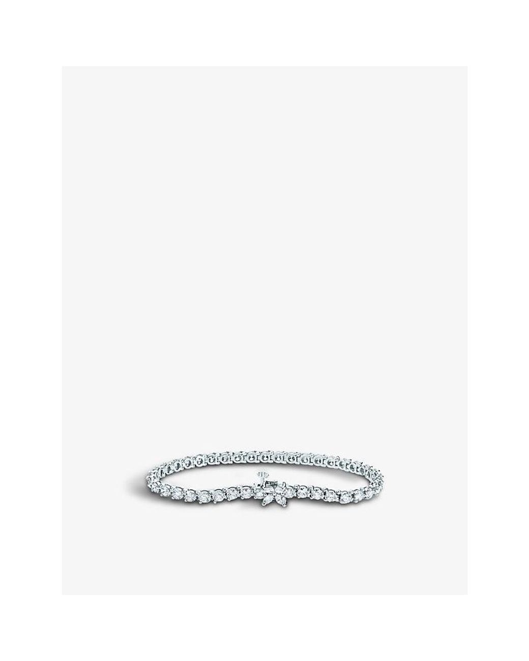 Tiffany & Co. Tiffany Victoria , 0.31ct Marquise-cut And 6.22ct  Brilliant-cut Diamonds Tennis Bracelet in White | Lyst Australia