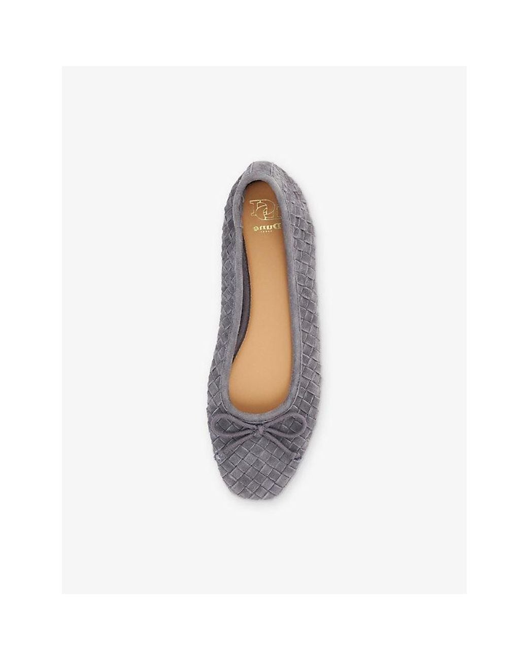 Dune White Heat Woven Suede Ballet Flats