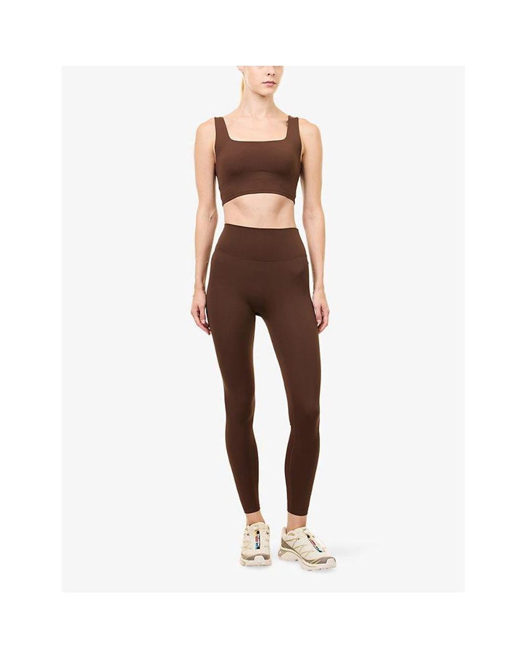 ADANOLA Brown Ultimate Square-Neck Sports Bra