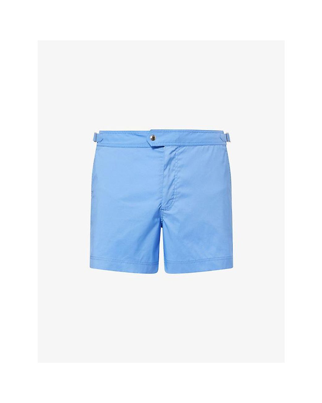 Tom Ford Blue Micro Compact Poplin Swim Shorts for men