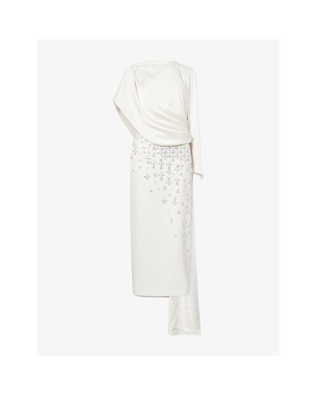 Sabina Bilenko White Isabella Sequin-Embellished Crepe Maxi Dress