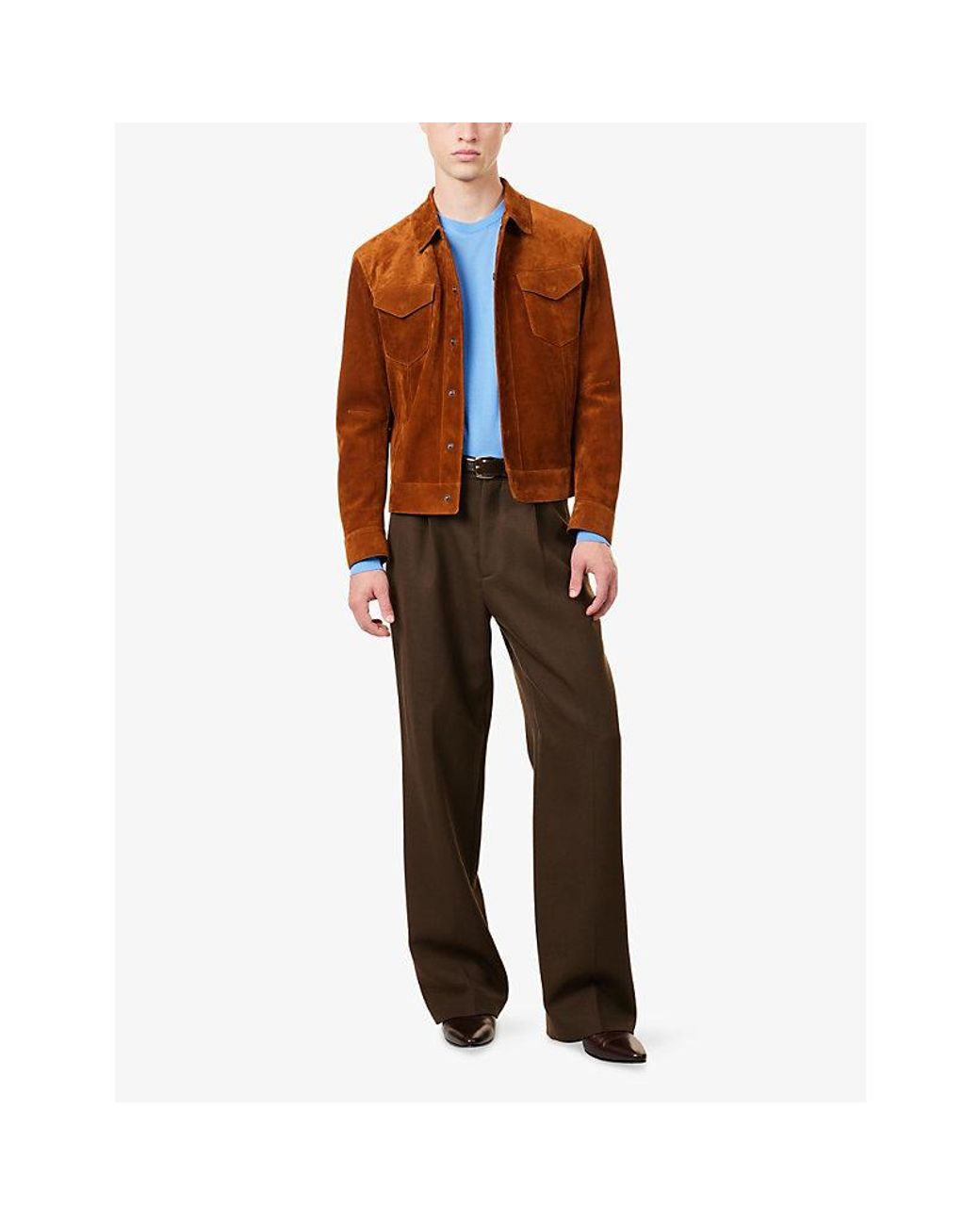 Tom Ford Blue Ultra-Fine Crew-Neck Wool Jumper for men