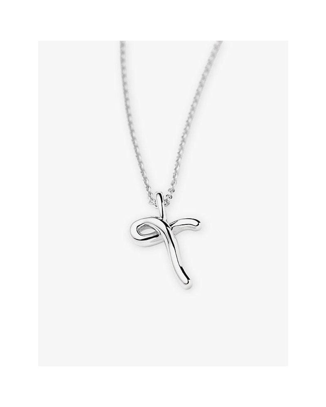 Missoma White Curly Molten Mini Initial T-Plated Sterling- Necklace