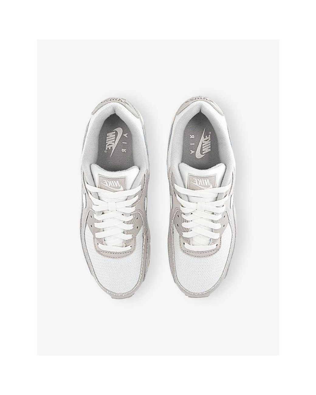 Nike White Air Max 90 Suede And Mesh Trainers for men