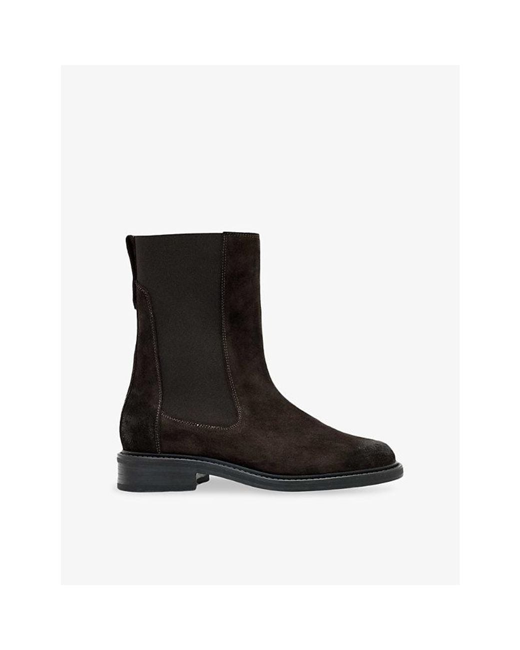 AllSaints Black Beryl Suede Chelsea Boots