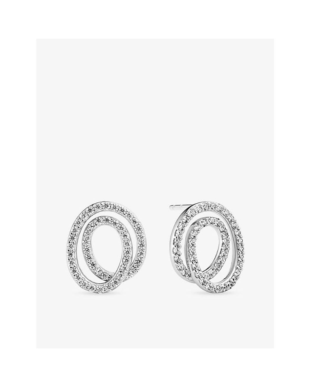 Sif Jakobs Metallic Spirale Due Piccolo Rhodium-Plated Sterling And Cubic Zirconia Stud Earrings