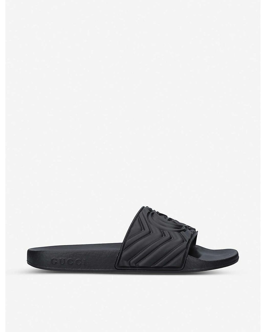 Gucci Pursuit Quilted MatelassÃ© Rubber Sliders in Black - Lyst