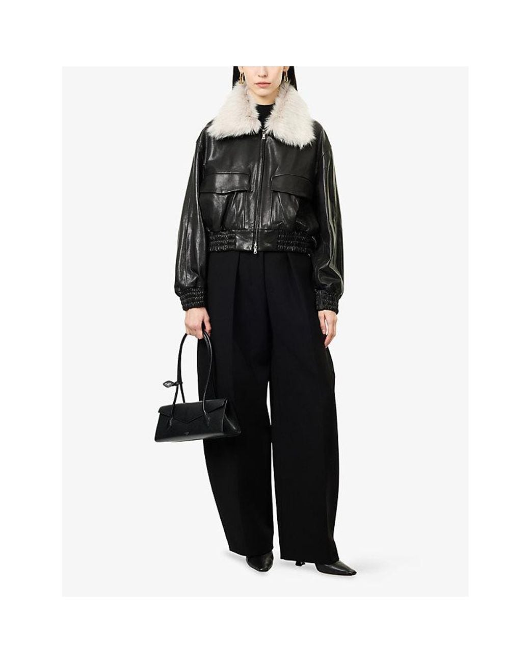 Nour Hammour Black Ellery Leather Jacket