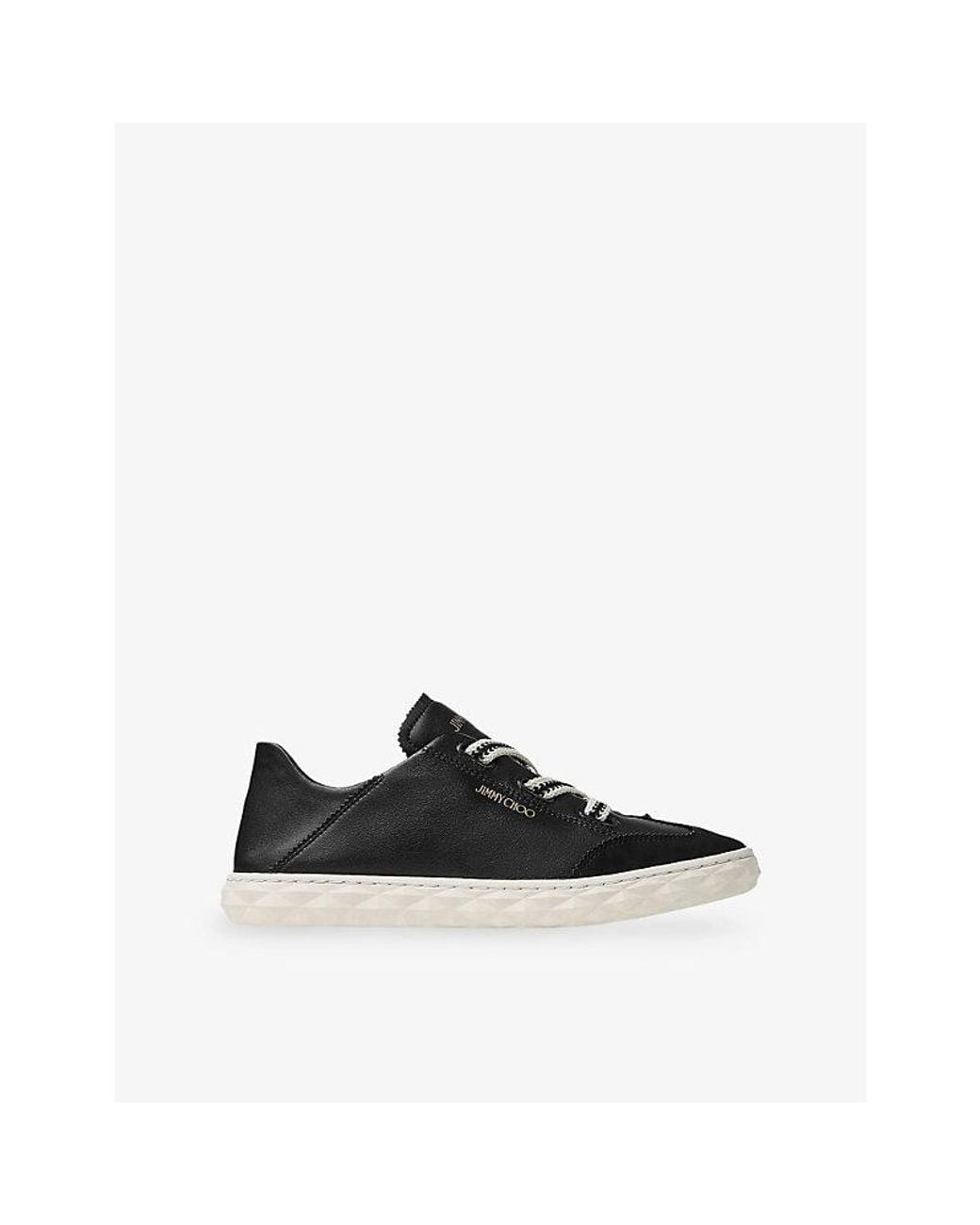 Jimmy Choo Black Diamond Light Flex Leather Low-Top Trainers