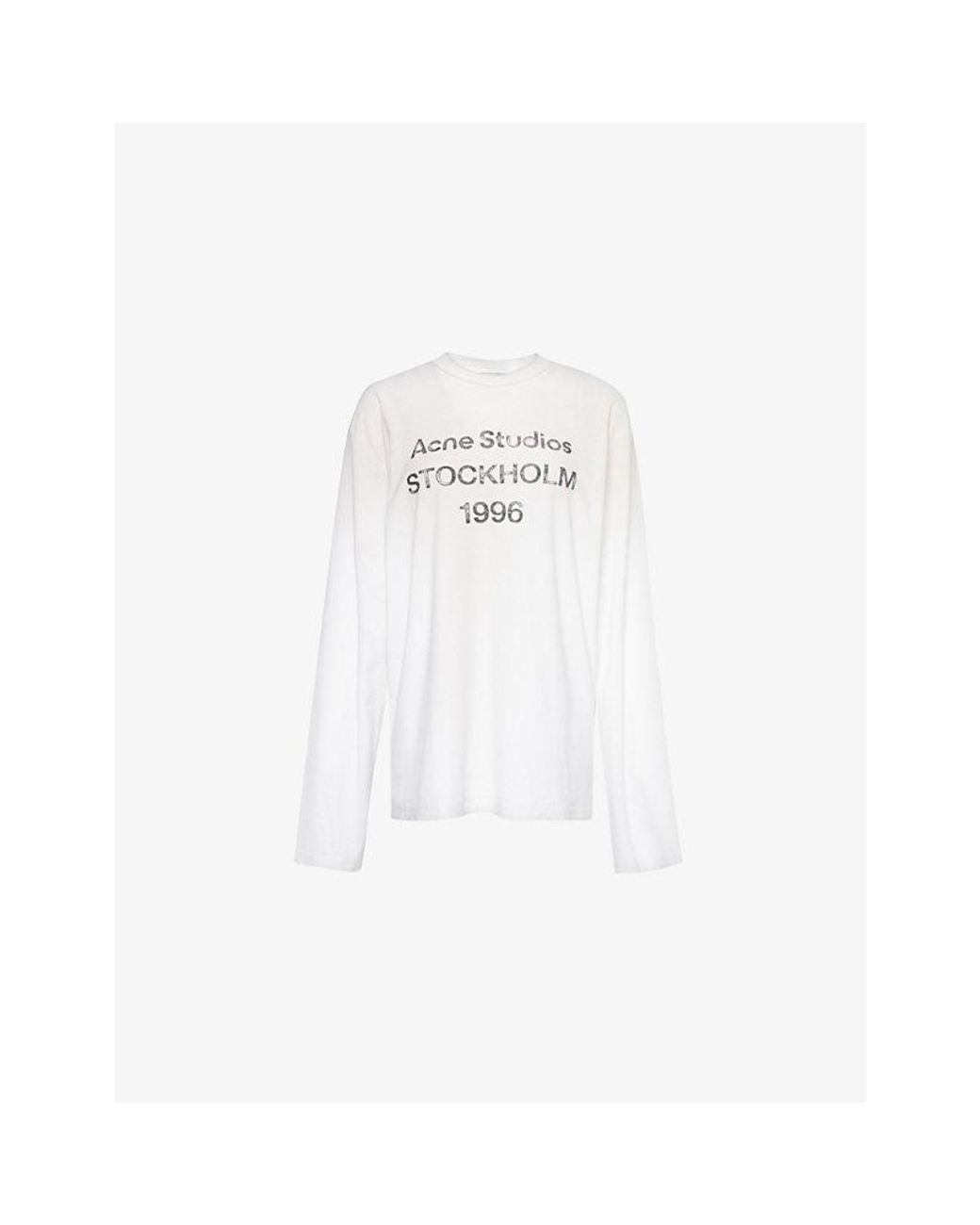 Acne White Edden 1996 Long-Sleeve Cotton And Hemp-Blend Jersey T-Shirt
