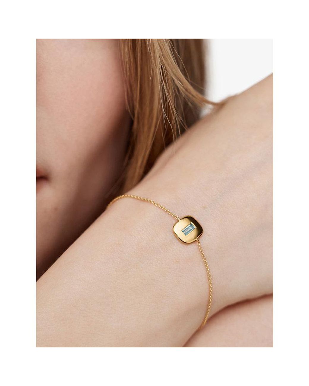 Monica Vinader Metallic Gemdrop 18Ct Vermeil And Topaz Chain Bracelet