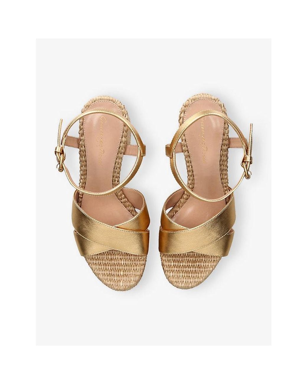 Gianvito Rossi Metallic Bebe Leather Platform Sandals