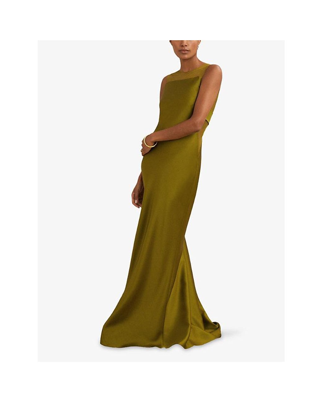 Reiss X Atelier Opi Sleeveless Woven Maxi Dress in Green | Lyst