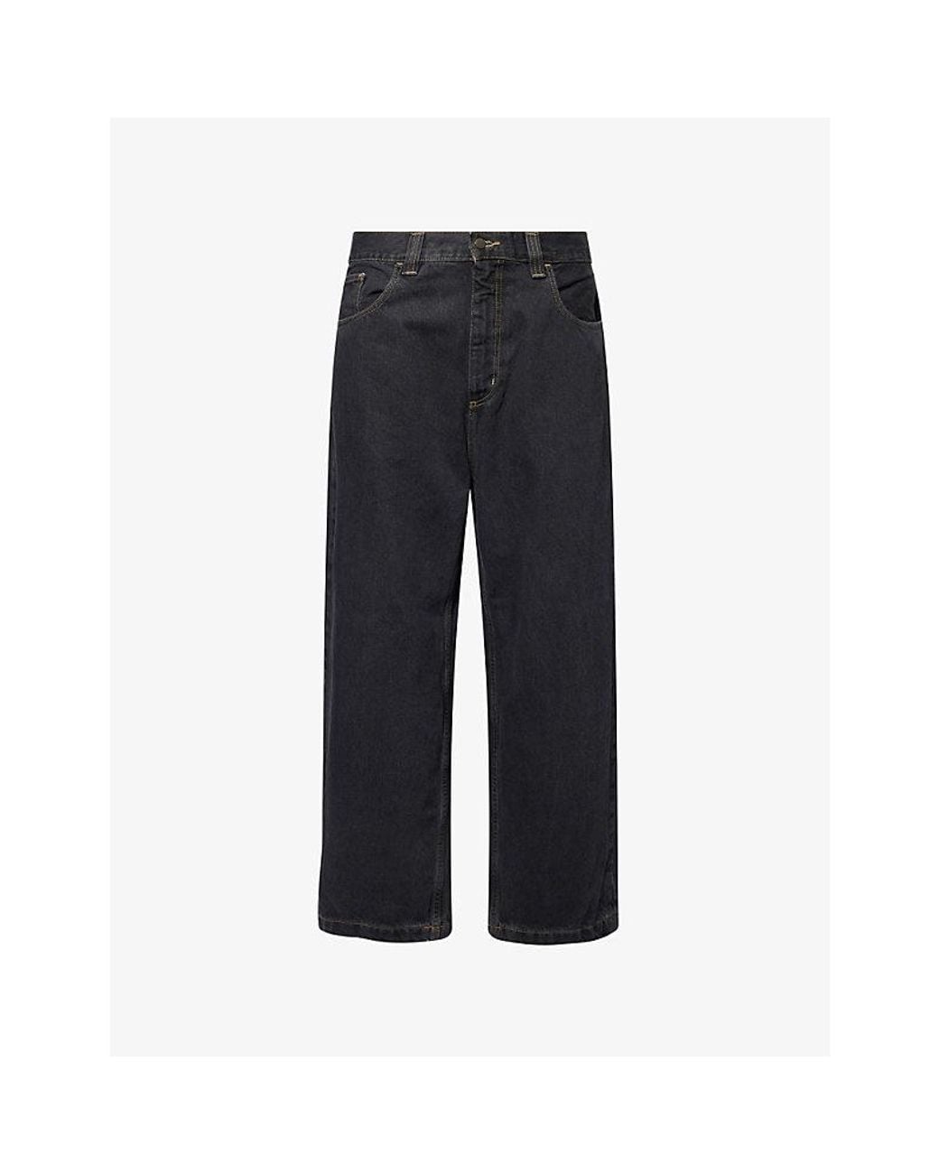 Carhartt Blue Brandon Wide-Leg Relaxed-Fit Denim Jeans for men