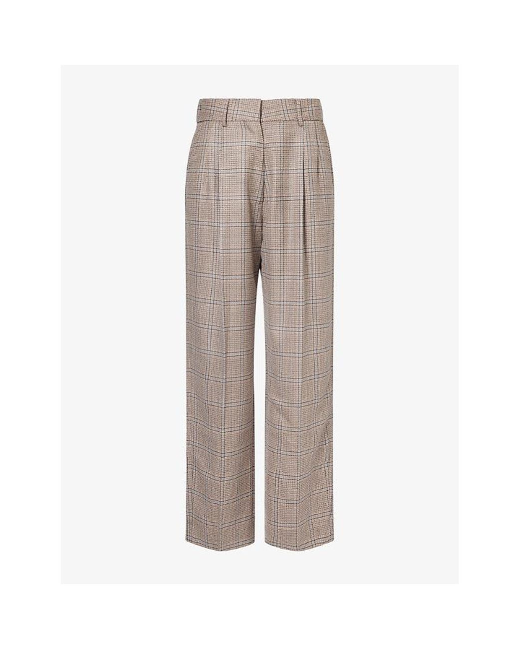 Blazé Milano Gray Fox Checked Wool Trousers