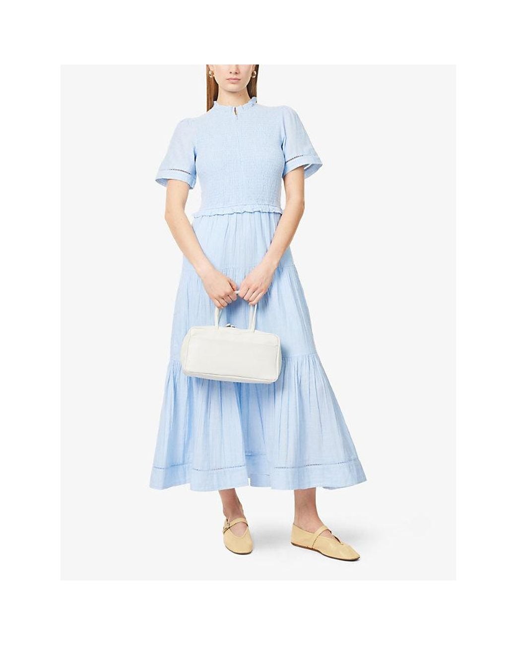 blue cheesecloth dress CHEESECLOTH STRIPE DRESS BLUE Alexia-Loves