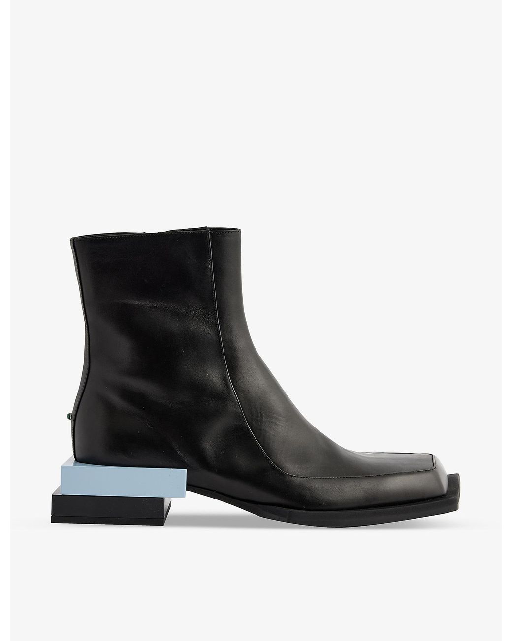 MACHINE-A Steven Ma Contrast Stacked-heel Leather Boots in Black | Lyst