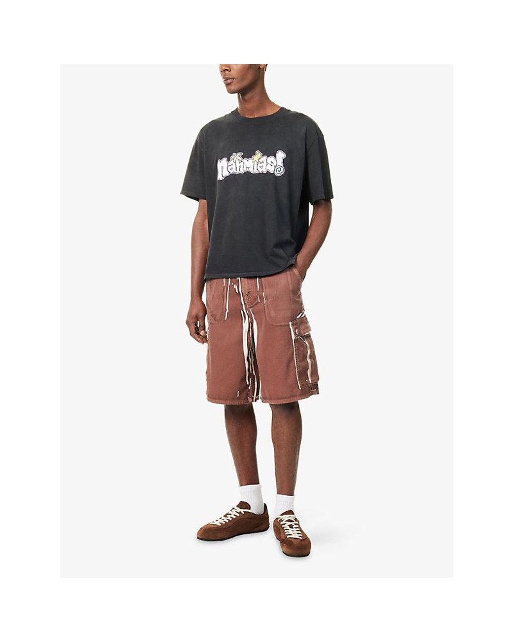 NAHMIAS Black Boardwalk Logo-Print Boxy Cotton-Jersey T-Shirt for men