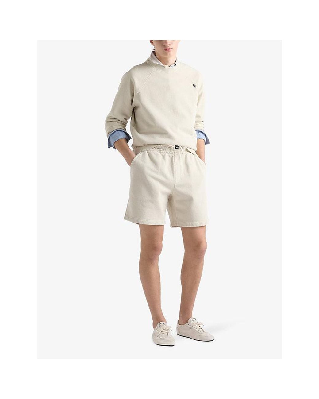 Prada Natural Drawstring Cotton Bermuda Shorts for men