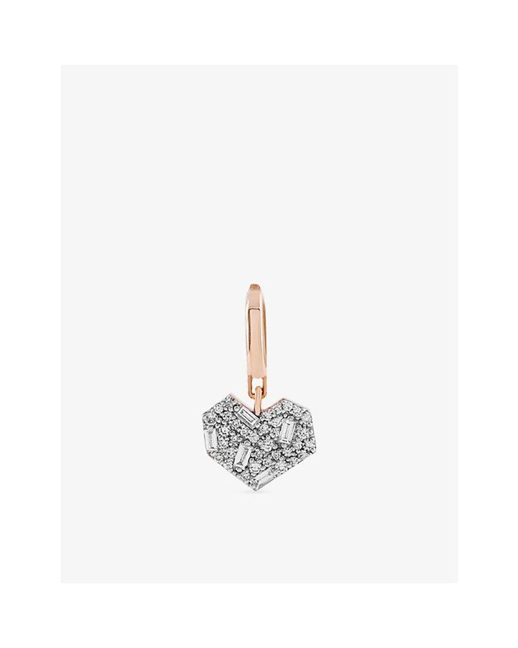 Kismet by Milka White Mini Cherish 0.07Ct Baguette-Diamond And 0.10Ct Diamond Charm
