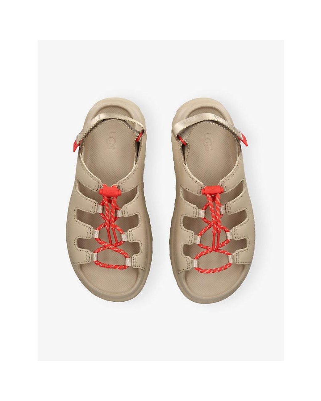 Ugg Natural Goldenglow Toggle Coated-Leather Sandals