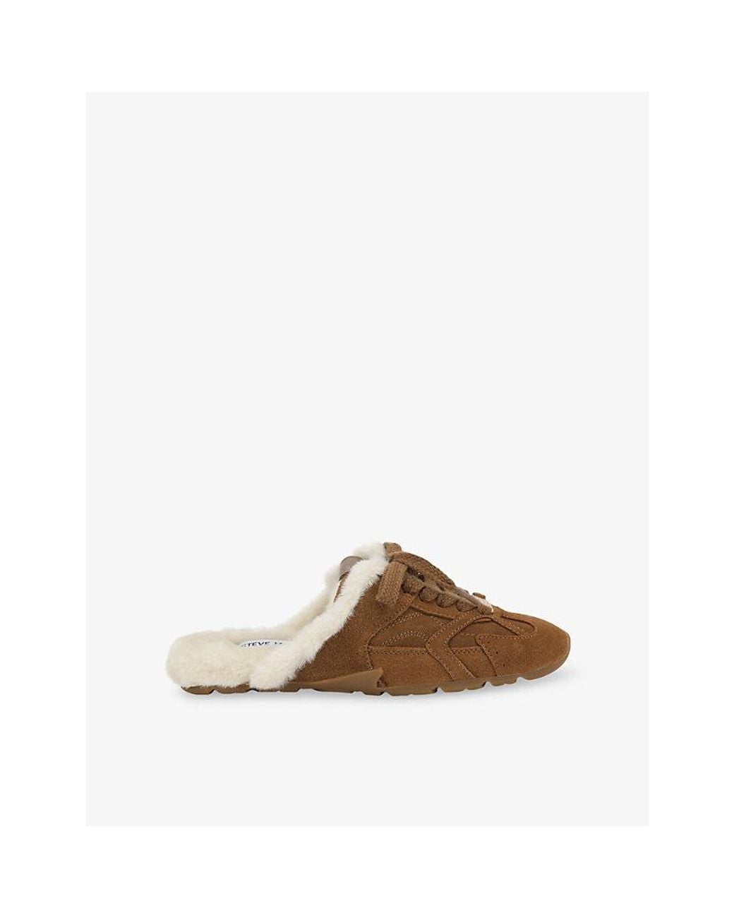 Steve Madden Brown Asiel Lined Suede Backless Trainers