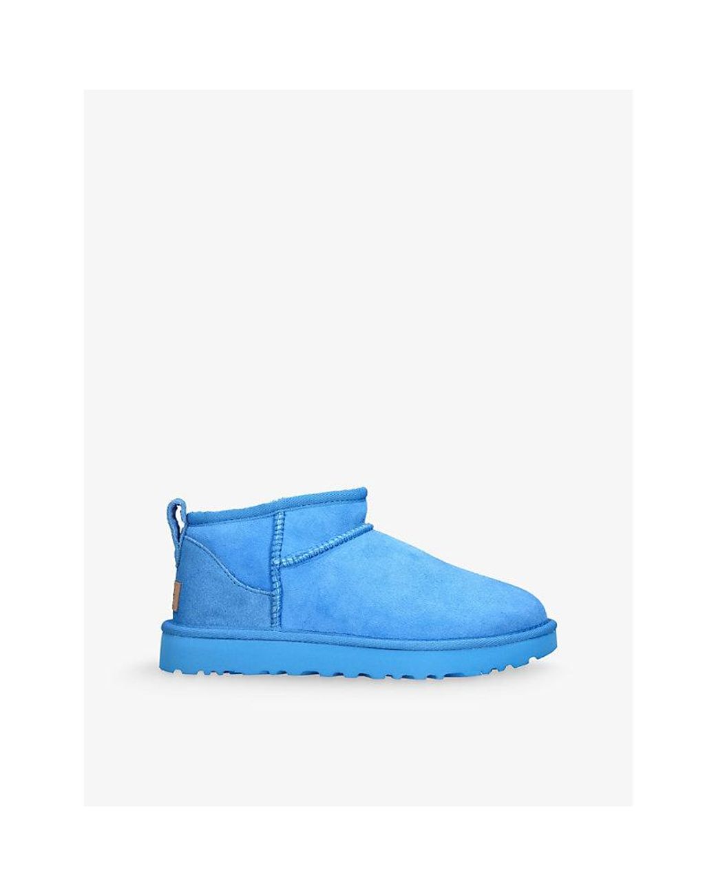 UGG Classic Ultra Mini Suede And Shearling Boots in Blue | Lyst